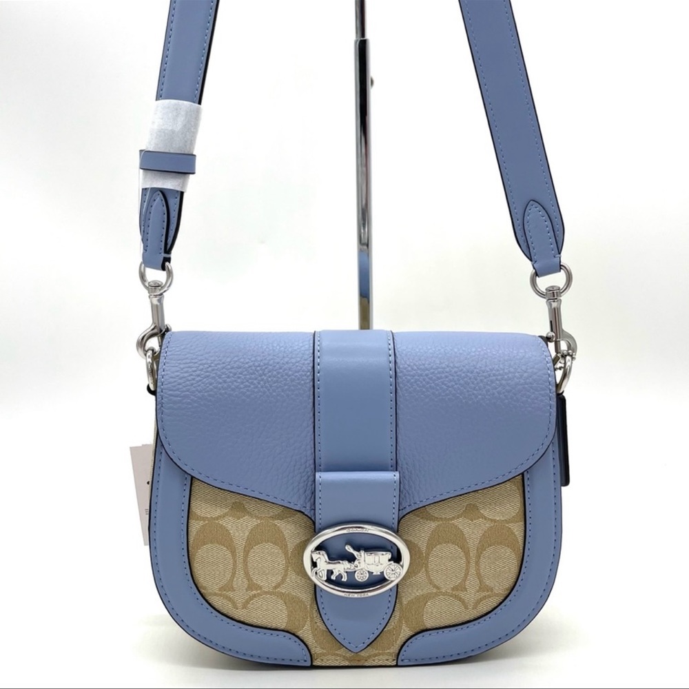 Coach Georgie Saddle Crossbody Bag In Signature Canvas